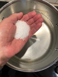 adding salt to cooking water